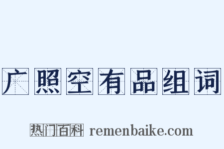 广照空有品组词是什么意思的图片